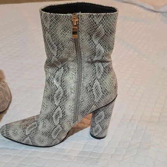 Fashion Nova Snakeskin Heeled Boots - Picture 7 of 10